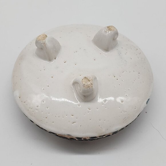 Peruvian Studio Pottery Ashtray Carved Ceramic Black Pink White Animal VTG - Picture 7 of 8